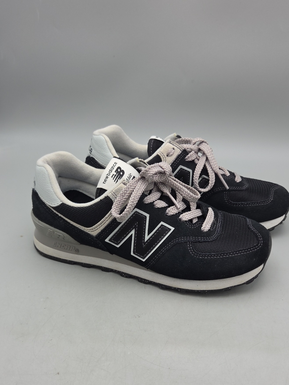 New Balance Women’s Sneakers 574 Black White Size 7